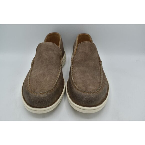Born Mens Size 9 Thaton Taupe Brown Combo Nubuck Slip On Loafers Shoes - Picture 2 of 11